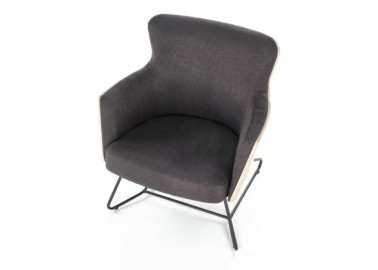 CHILLOUT leisure armchair dark grey  natural oak legs - black1