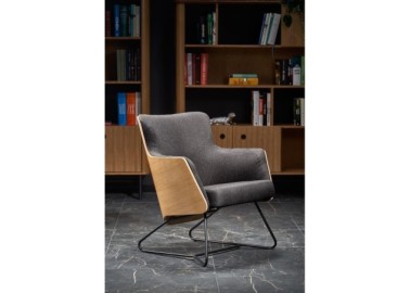 CHILLOUT leisure armchair dark grey  natural oak legs - black3